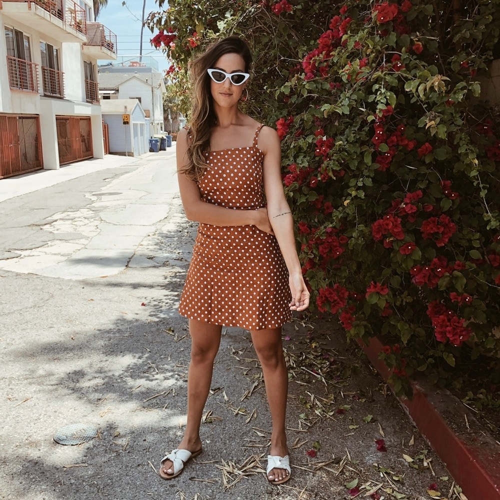 Faithful the brand rust polka dot mini